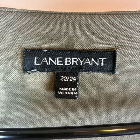 Lane Bryant Women’s Olive Green Tie Waist Dress 3/4 Sleeve Soft Size 22/24 - Picture 3 of 7